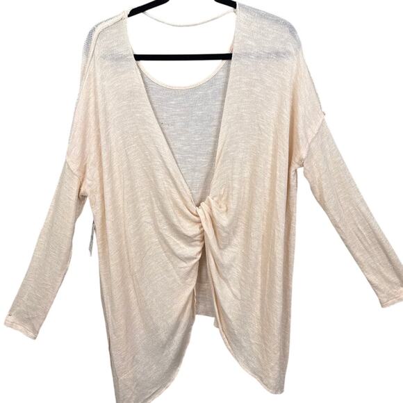 We The Free Top Chasing You Hacci Knit Twist Back Bohemian SZ S NWT Alabaster - Picture 3 of 7